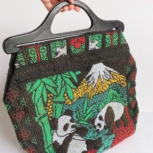 Vintage beaded panda bag